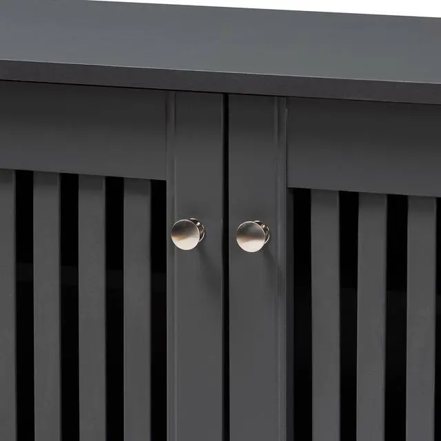 Alt view image 12 of 20 - Baxton Studio Fernanda Modern and Contemporary Dark Gray 3-Door Wooden Entryway Shoe Storage Wide Cabinet