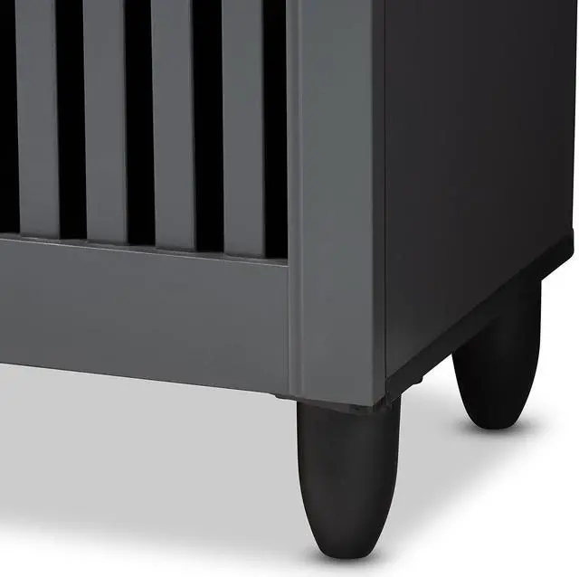 Alt view image 13 of 20 - Baxton Studio Fernanda Modern and Contemporary Dark Gray 3-Door Wooden Entryway Shoe Storage Wide Cabinet