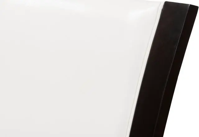 Alt view image 5 of 7 - Baxton Studio Adley Modern and Contemporary Dark Brown Finished White Faux Leather Dining Chairs Set of 2