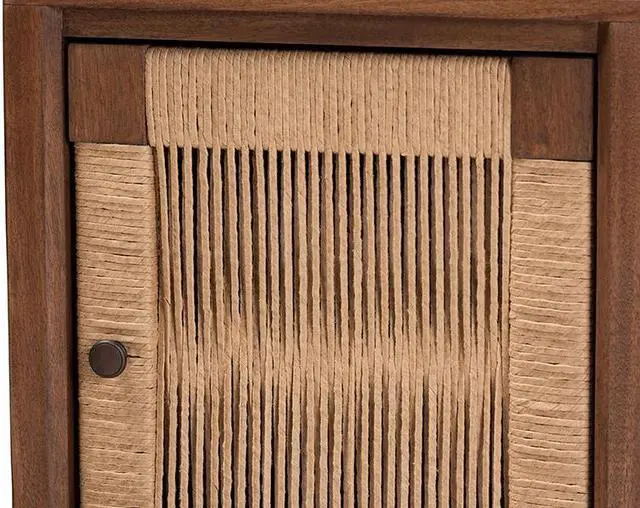 Alt view image 5 of 14 - Baxton Studio Holitz Modern Bohemian Walnut Brown Finished Bayur Wood Nightstand