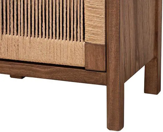 Alt view image 6 of 14 - Baxton Studio Holitz Modern Bohemian Walnut Brown Finished Bayur Wood Nightstand