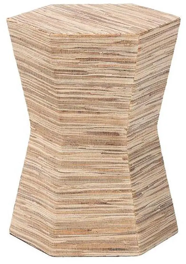 Alt view image 2 of 6 - bali & pari Idana Bohemian Woven Grasscloth Hourglass End Table