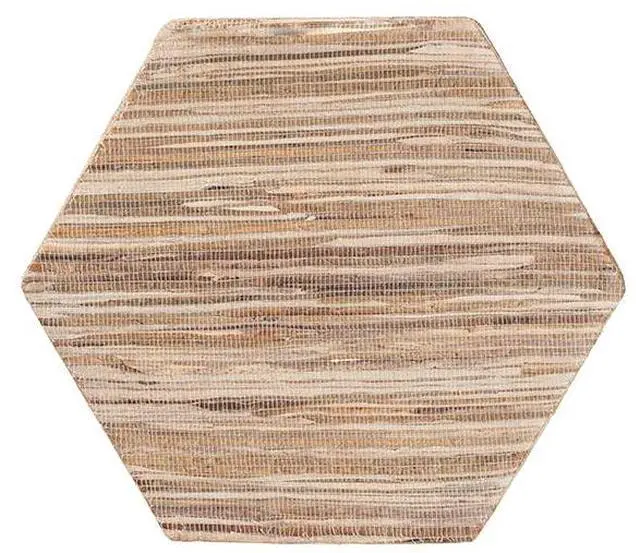 Alt view image 3 of 6 - bali & pari Idana Bohemian Woven Grasscloth Hourglass End Table