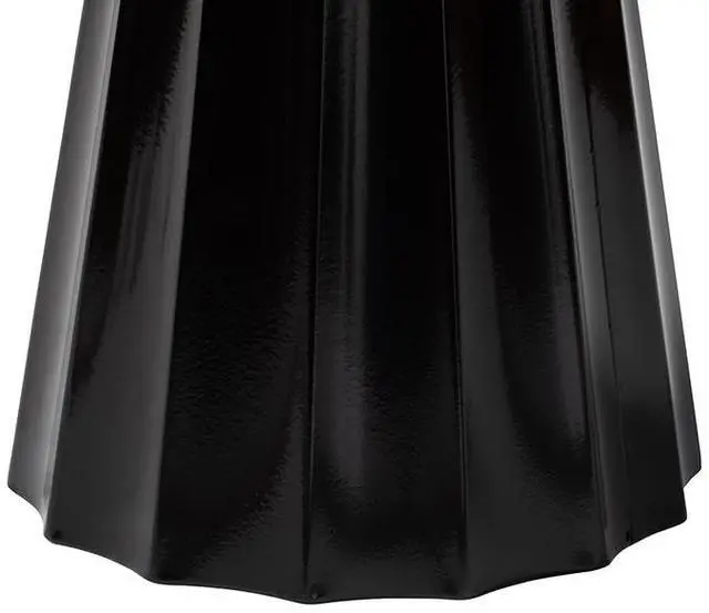 Alt view image 3 of 6 - Baxton Studio Ulmer Metal Scalloped Side Table  Modern Round Accent Table for Indoor or Semi-Outdoor Use, Black