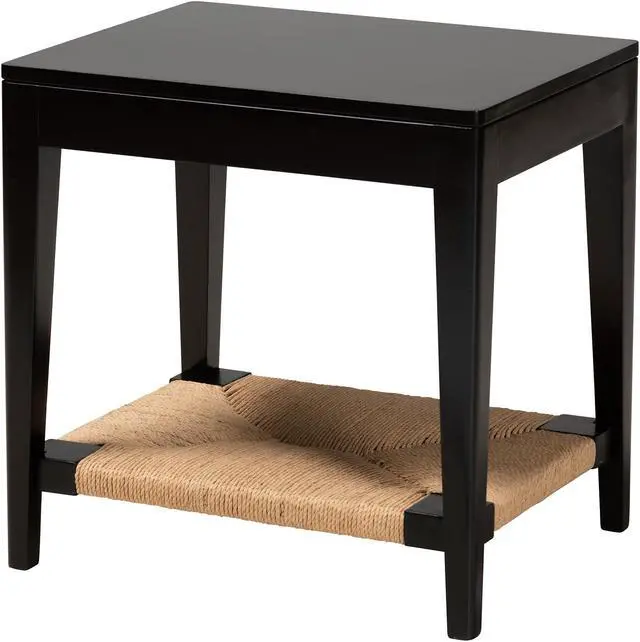 Alt view image 7 of 13 - Baxton Studio Freya Modern Bohemian Black Finished Bayur Wood End Table
