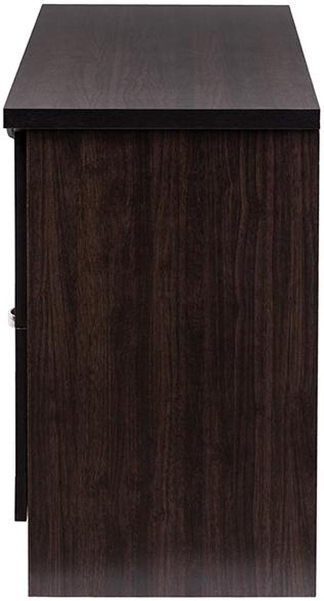 Baxton Studio Adelino 63 Inches Dark Brown Wood TV Cabinet with 4