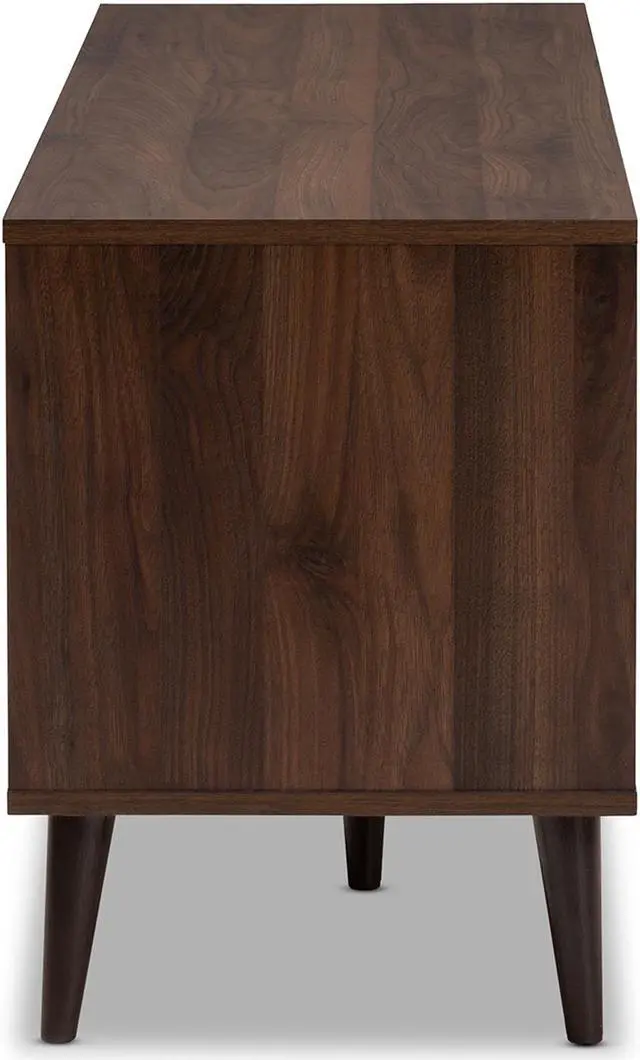 Alt view image 5 of 20 - Baxton Studio Samuel Mid-Century Modern Brown and Dark Grey Finished TV Stand