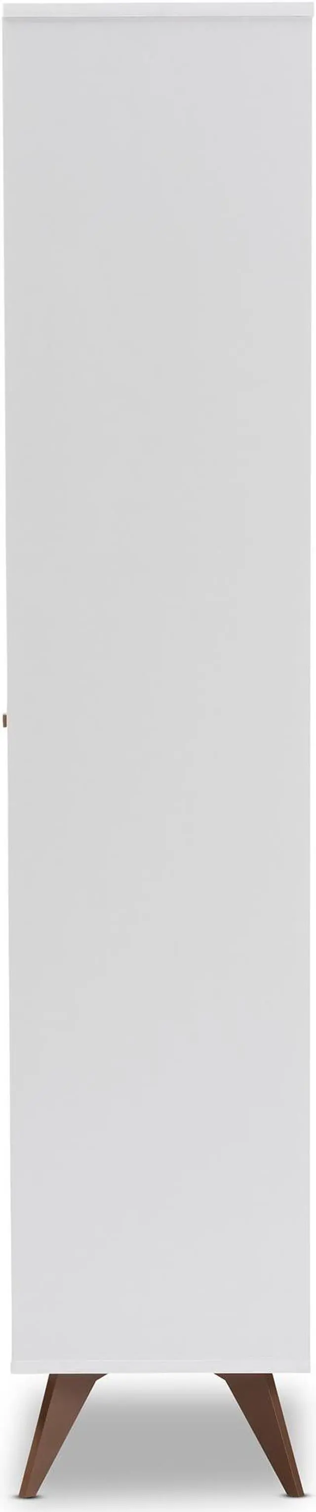 Alt view image 5 of 20 - Baxton Studio Serafino Mid-Century Modern White and Walnut Finished Wood Wine Cabinet