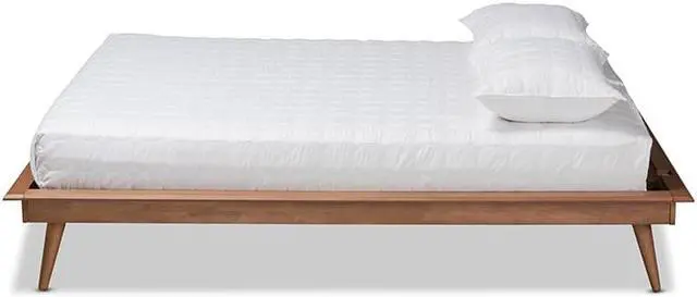 Alt view image 6 of 10 - Baxton Studio Karine Mid-Century Modern Walnut Brown Finished Wood Full Size Platform Bed Frame