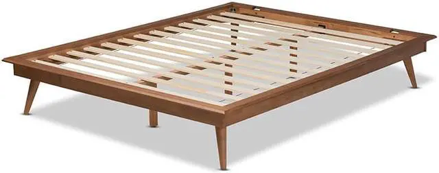 Alt view image 7 of 10 - Baxton Studio Karine Mid-Century Modern Walnut Brown Finished Wood Full Size Platform Bed Frame
