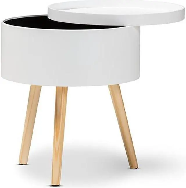 Alt view image 8 of 20 - Baxton Studio Shadell Modern Transitional Two-Tone Dark Grey and White Finished Wood 1-Drawer Storage Unit with Basket