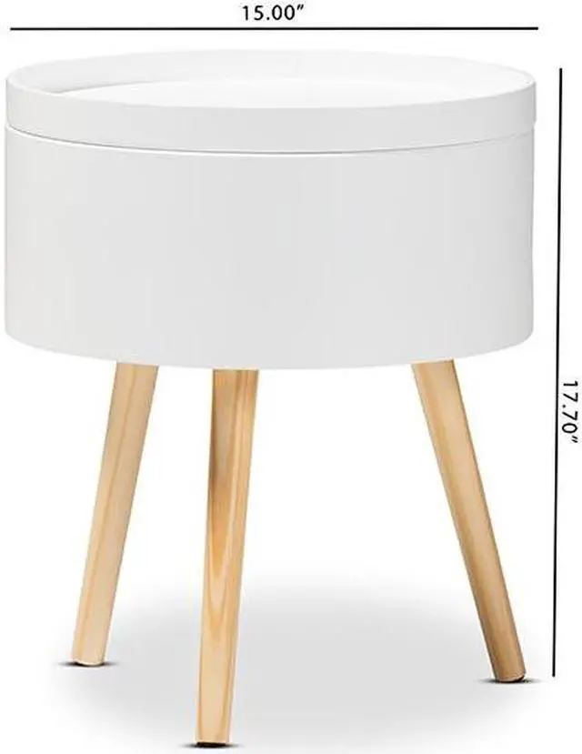 Alt view image 12 of 20 - Baxton Studio Shadell Modern Transitional Two-Tone Dark Grey and White Finished Wood 1-Drawer Storage Unit with Basket