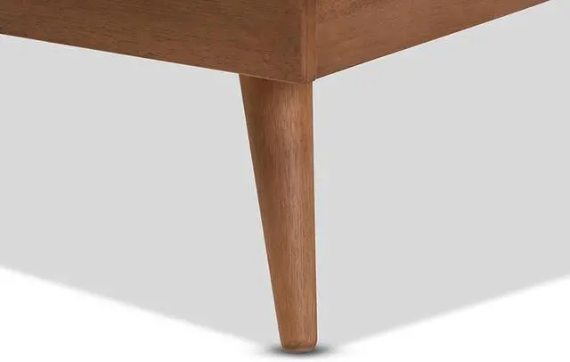 Alt view image 8 of 10 - Baxton Studio Karine Mid-Century Modern Walnut Brown Finished Wood Full Size Platform Bed Frame