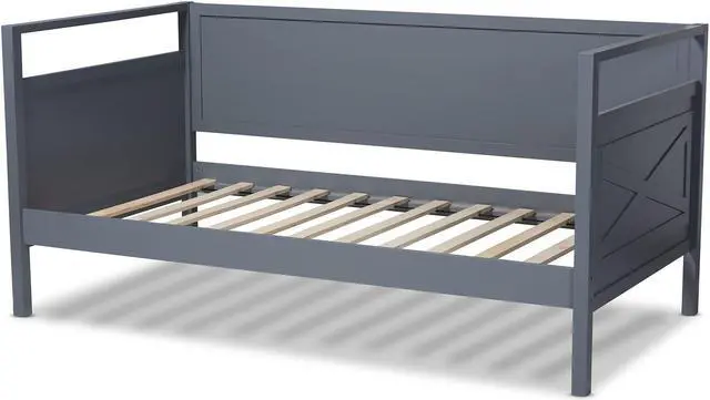 Alt view image 4 of 20 - Baxton Studio Cintia Cottage Farmhouse Grey Finished Wood Twin Size Daybed
