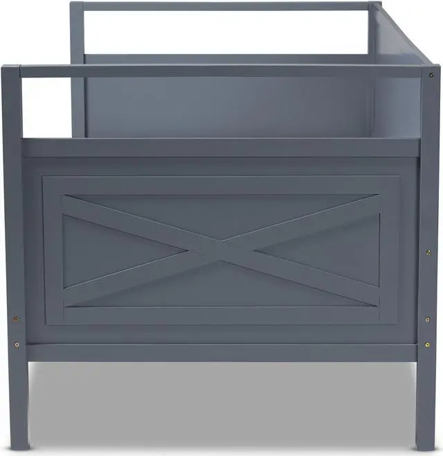 Alt view image 3 of 20 - Baxton Studio Cintia Cottage Farmhouse Grey Finished Wood Twin Size Daybed