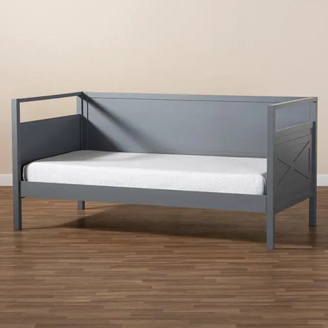 Alt view image 7 of 20 - Baxton Studio Cintia Cottage Farmhouse Grey Finished Wood Twin Size Daybed