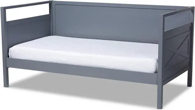 Alt view image 2 of 20 - Baxton Studio Cintia Cottage Farmhouse Grey Finished Wood Twin Size Daybed
