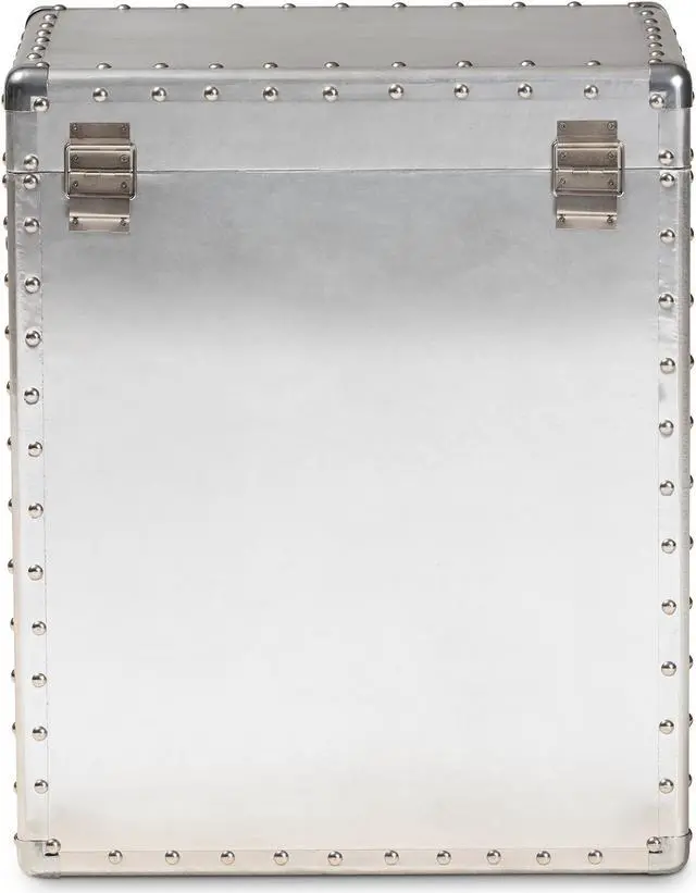 Alt view image 6 of 17 - Baxton Studio Serge French Industrial Silver Metal 2-Drawer Accent Storage Chest