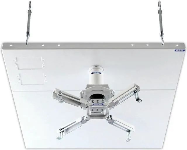 Alt view image 11 of 15 - QualGear® Pro-AV QG-KIT-S2-3IN-W Projector Mounting Kit - Projector Mount, Suspended Ceiling Adapter, a 3 inch 1.5-Inch NPT Threaded Pipe in White