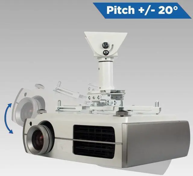Alt view image 14 of 17 - QualGear® Pro-AV QG-KIT-VA-3IN-B Projector Mounting Kit - Projector Mount, Vaulted Ceiling Adapter, and a 3 inch 1.5-Inch NPT Threaded Pipe in Black