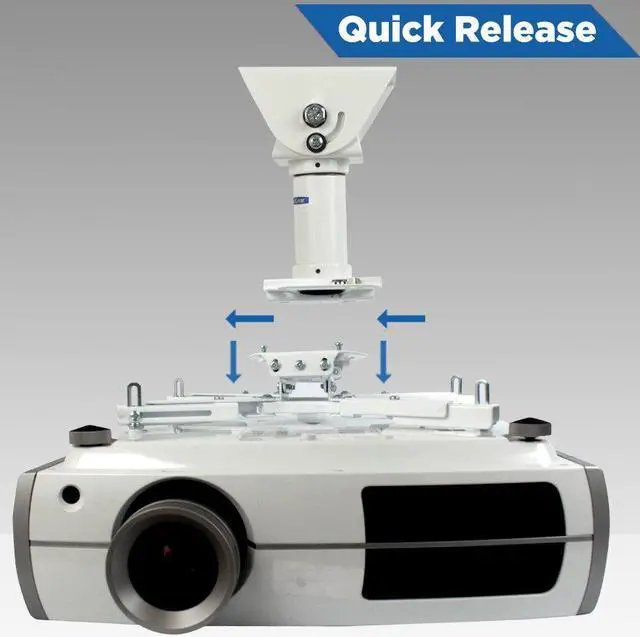 Alt view image 16 of 17 - QualGear® Pro-AV QG-KIT-VA-3IN-B Projector Mounting Kit - Projector Mount, Vaulted Ceiling Adapter, and a 3 inch 1.5-Inch NPT Threaded Pipe in Black