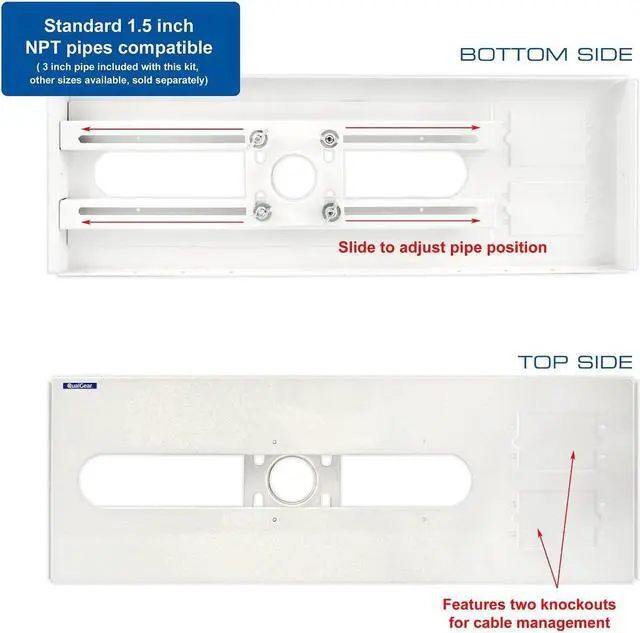 Alt view image 8 of 11 - QualGear® QG-PRO-PM-SCA-W Pro-AV Suspended Ceiling Adapter for 1.5