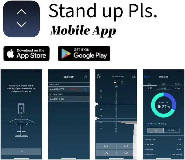Alt view image 2 of 7 - QualGear Smart Standing Desk - Mobile App Control, Black