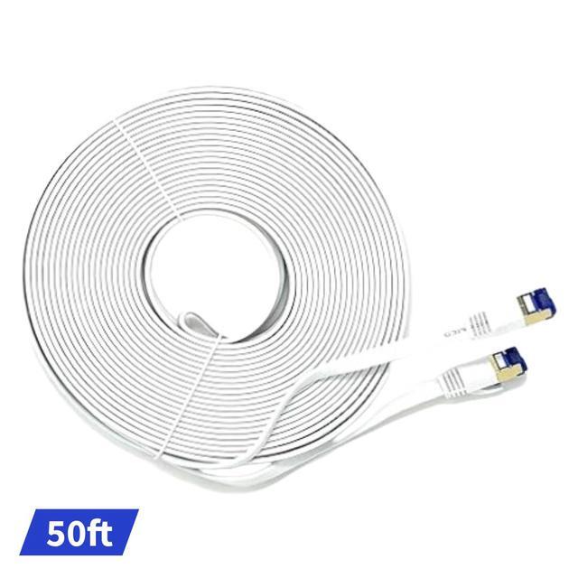 Nexhi UTP Cat 6 Ethernet Cable 7 Ft UnShielded - Ethernet Cable, Faster Than Cat5e/Cat5 Network, Flat Cat6 High Speed LAN Wire With Rj45 For Router And Modem –White