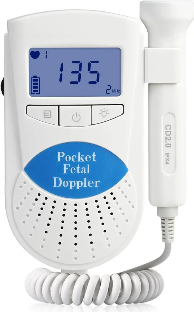 Alt view image 4 of 4 - Mericonn Fetal Doppler Monitor Household Fetus Baby Heartbeat Detector Portable Baby Heart Rate Monitor 2MHz