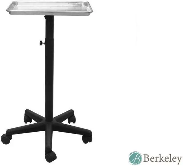 Alt view image 6 of 6 - BAILEY Silver Rolling Salon Service Tray, Hair Coloring Tray with Adjustable height, Ideal for Salon, Spa, Beauty, Tattoo Studio