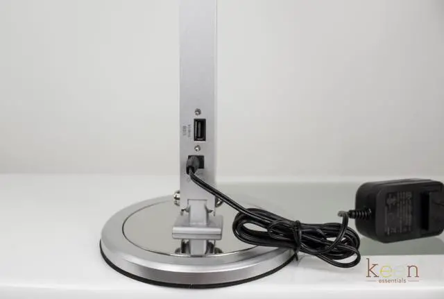 Alt view image 6 of 6 - LED Office Lamp with USB Charging Port Bright Desk Light 18 Volts 50/60 HZ 100-240 VAC UL US Listed Reading Lamp Slimline Daylight Keen Essentials