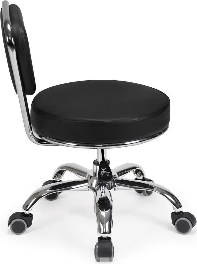 Alt view image 3 of 7 - Dayton Pedicure Stool (Black) Pneumatic, Adjustable Height, Perfect for Nail Salon, Pedicure spa