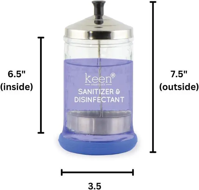 Alt view image 3 of 3 - Keen Essentials Manicure Supplies Glass Jar for Styling Salon Barber Shop or Styling Station 21 OZ