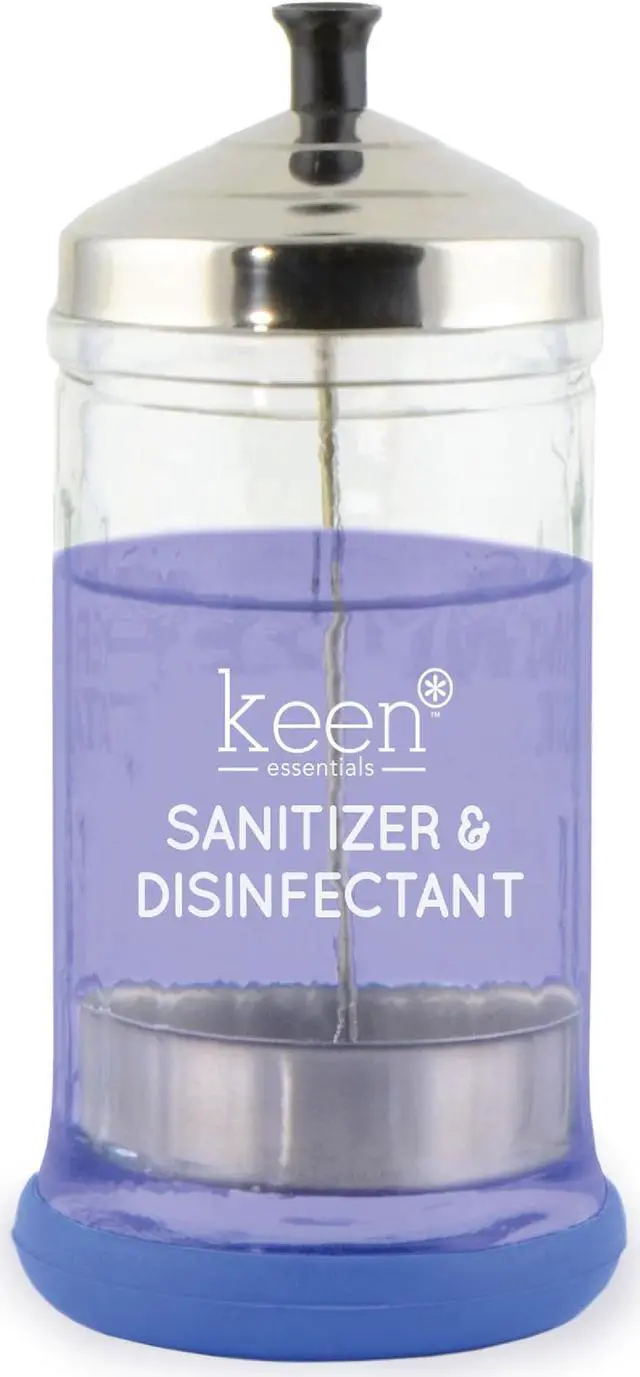 Main image of Keen Essentials Manicure Supplies Glass Jar for Styling Salon Barber Shop or Styling Station 21 OZ