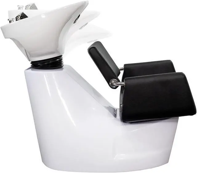 Alt view image 3 of 6 - Backwash Shampoo Unit ARON WHITE w/ Shampoo Bowl, Sink & Faucet for Beauty Salon