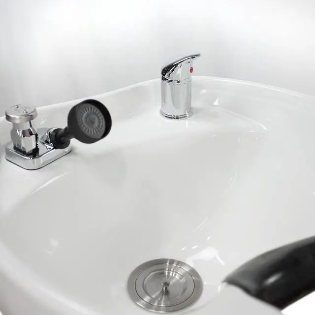 Alt view image 4 of 6 - Backwash Shampoo Unit ARON WHITE w/ Shampoo Bowl, Sink & Faucet for Beauty Salon