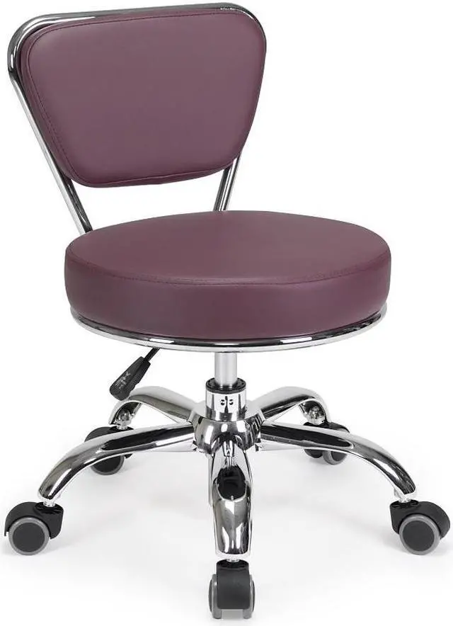 Alt view image 2 of 7 - Dayton Pedicure Stool (Burgundy) Pneumatic, Adjustable Height, Perfect for Nail Salon, Pedicure spa