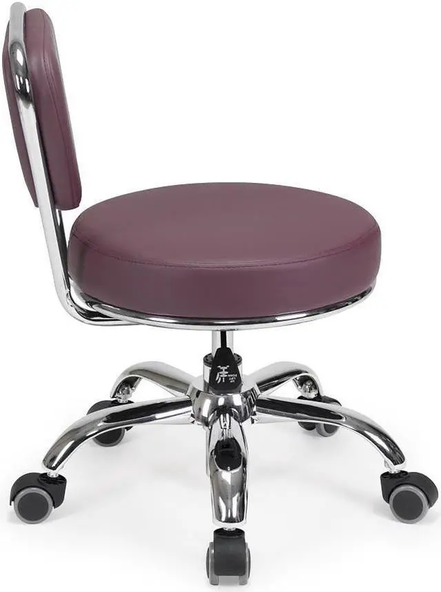 Alt view image 3 of 7 - Dayton Pedicure Stool (Burgundy) Pneumatic, Adjustable Height, Perfect for Nail Salon, Pedicure spa