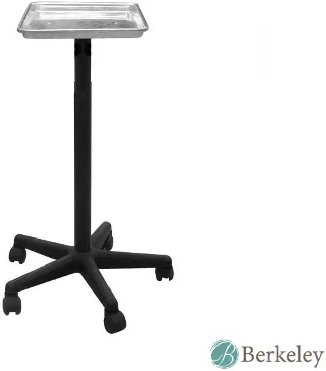 Alt view image 5 of 6 - BAILEY Silver Rolling Salon Service Tray, Hair Coloring Tray with Adjustable height, Ideal for Salon, Spa, Beauty, Tattoo Studio