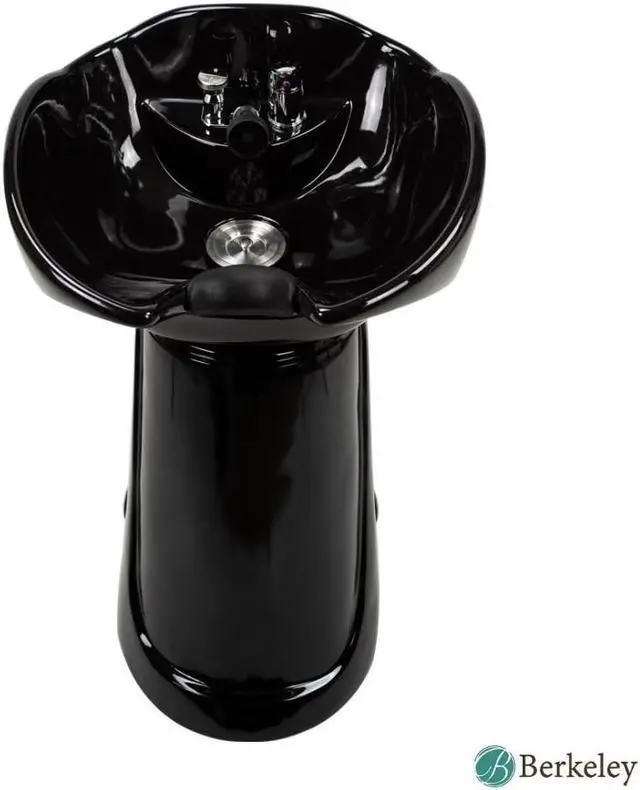 Alt view image 2 of 7 - Olympia Pedestal Shampoo Station with Adjustable Ceramic Shampoo Bowl, Professional Hair Salon Equipment
