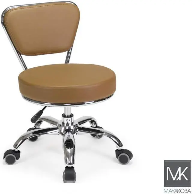 Alt view image 2 of 7 - Dayton Pedicure Stool CAPPUCCINO Pneumatic, Adjustable Height perfect for Nail salon, Pedicure spa, Rolling Salon Furniture & Equipment