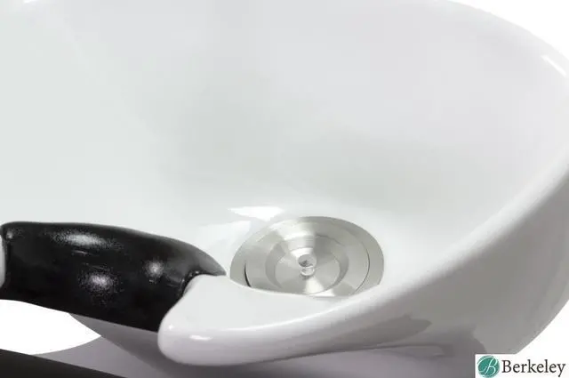 Alt view image 5 of 7 - KLYNE Shampoo Backwash Unit (BLACK) with WHITE Shampoo Bowl, Adjustable Footrest and Faucet for Beauty Salon, Hair Salon