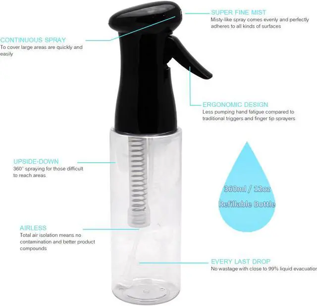 Alt view image 5 of 6 - KEEN Continuous Spray Bottle, 10 OZ Fine Mist for Indoor/Outdoor Plant Care, Hair Styling, Skin Refresher Air Mist, Refillable Empty Water Bottle Trigger Sprayer Set, Pink