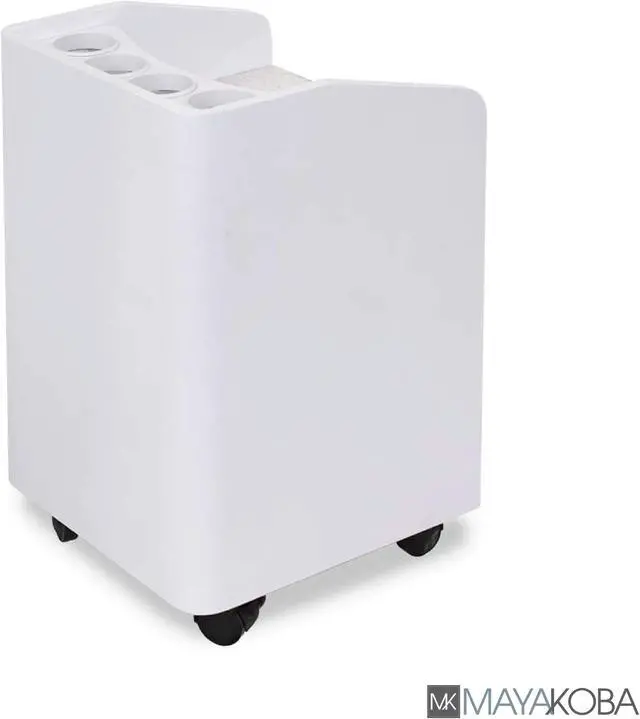 Alt view image 2 of 4 - Set of 2 MAYAKOBA Sonoma Rolling Pedicure Trolley Manicure Storage Cart for Pedicure Spa, Nail Salon Furniture & Equipment, Marble Top, Luxe White/Silver Accents