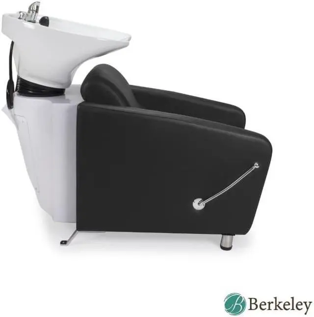 Alt view image 4 of 7 - KLYNE Shampoo Backwash Unit (BLACK) with WHITE Shampoo Bowl, Adjustable Footrest and Faucet for Beauty Salon, Hair Salon