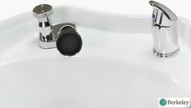 Alt view image 6 of 7 - KLYNE Shampoo Backwash Unit (BLACK) with WHITE Shampoo Bowl, Adjustable Footrest and Faucet for Beauty Salon, Hair Salon