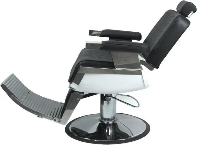 Alt view image 4 of 7 - JAXSON Heavy Duty Barber Chair BLACK Reclining, Hydraulic Barber Chair Ideal for Barber Shop, Hair Salon