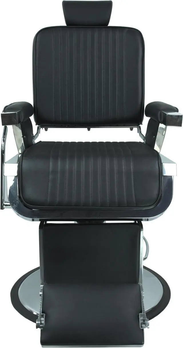 Alt view image 3 of 7 - JAXSON Heavy Duty Barber Chair BLACK Reclining, Hydraulic Barber Chair Ideal for Barber Shop, Hair Salon