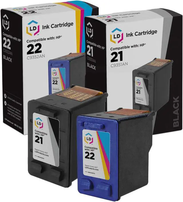 Main image of LD © Remanufactured Replacement Ink Cartridges for HP C9531AN HP 21 Black and C9352AN (HP 22) Color (1 Black and 1 Color)