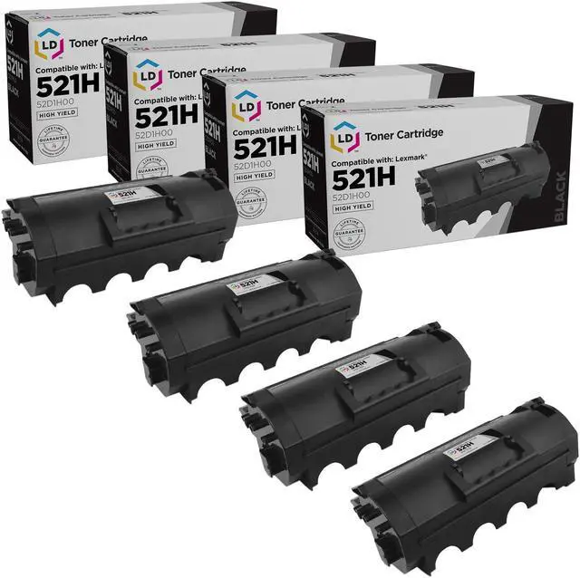 Alt view image 3 of 14 - LD Products Compatible Lexmark 521H 52D1H00 High Yield Toner Cartridge Replacement for MS710dn MS710n MS711dn MS810de MS810dn MS810dtn MS810n MS811dn MS811dtn MS811n MS812dek MS812dn (Black 4-Pack)